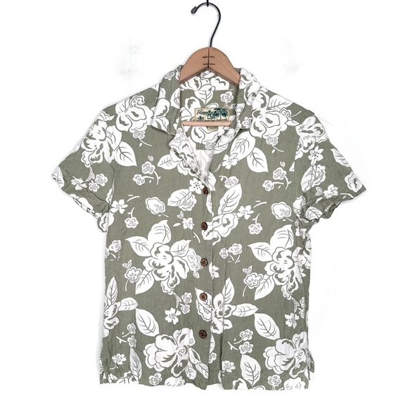 Havana Jack'S Cafe Tops - Havana Jack’s Cafe Woman’s Floral Button-Up Hawaiian Shirt Size Small